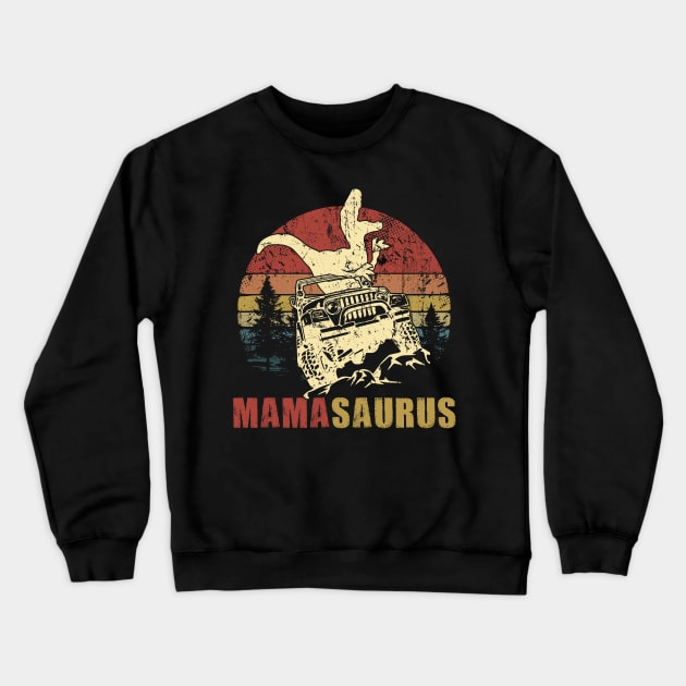 Vintage Jeep T-Shirt Mama Saurus Jeep Mom Gift Crewneck Sweatshirt by Lones Eiless